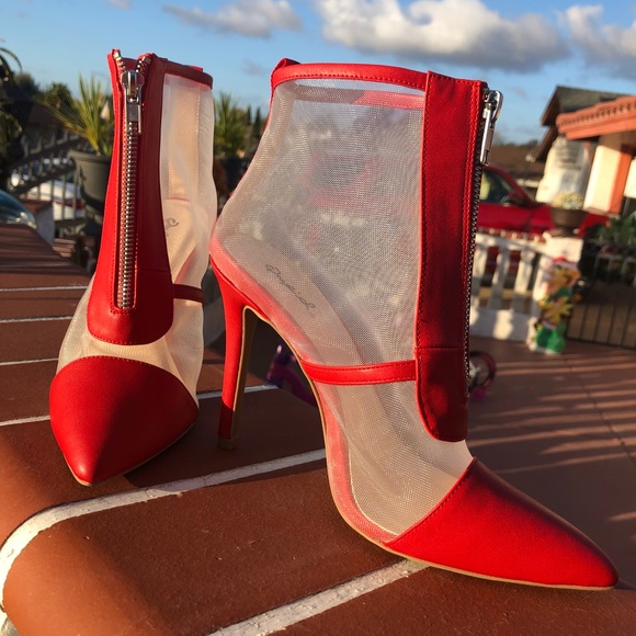 Shoes - Red Hot Mesh Booties 🔥